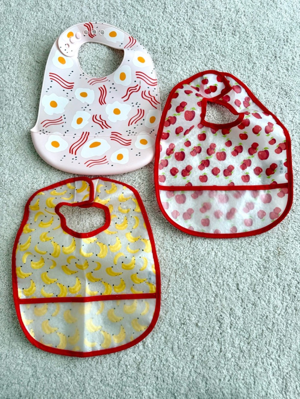 Bundle Set of 3 Waterproof Bibs For Eating